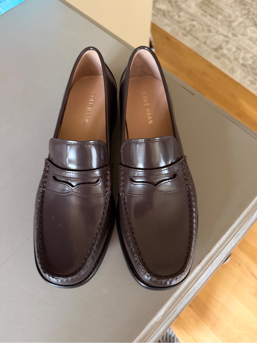 Cole Haan womens Penny Loafers in Dark Brown Leather